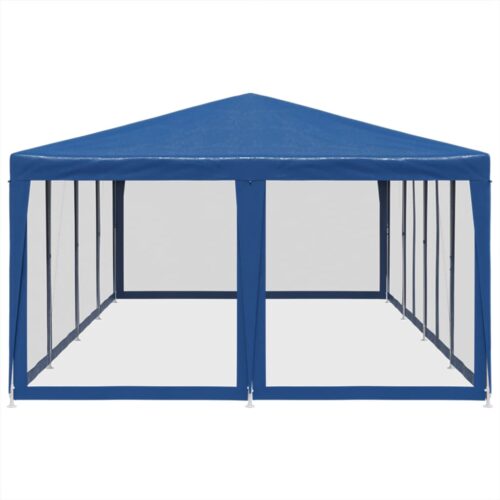 Outdoor Gazebo Event Party Wedding Garden Camping Tent Mesh Sidewalls Blue 8x4m HDPE - Image 4