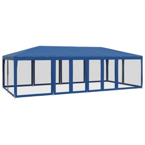 Outdoor Gazebo Event Party Wedding Garden Camping Tent Mesh Sidewalls Blue 8x4m HDPE - Image 9