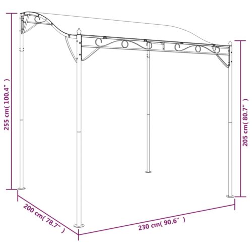 Outdoor Canopy Pergola Garden BBQ Patio Shade Marquee Fabric Steel Cream 2x2.3m - Image 8
