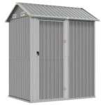 Garden Shed Light Grey 192x152.5x237cm Galvanised Steel