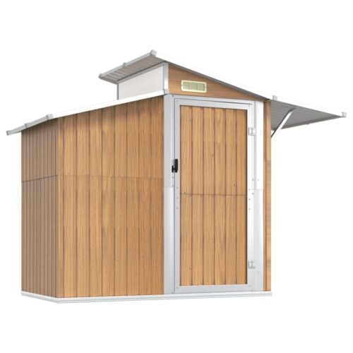 Garden Shed Brown 270x130x208.5cm Galvanised Steel