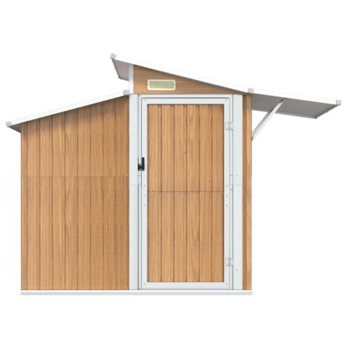 Garden Shed Brown 270x130x208.5cm Galvanised Steel - Image 3