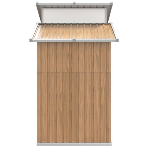 Garden Shed Brown 270x130x208.5cm Galvanised Steel - Image 5