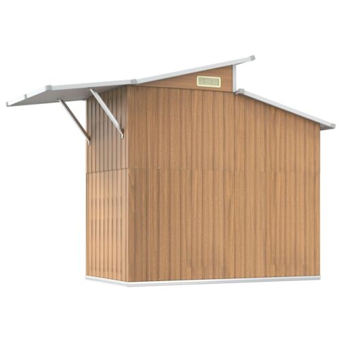 Garden Shed Brown 270x130x208.5cm Galvanised Steel - Image 6