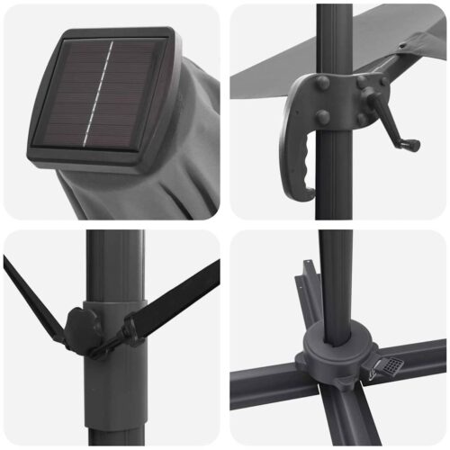 Cantilever Roma Parasol Anthracite Black 352x251x265cm - Image 9