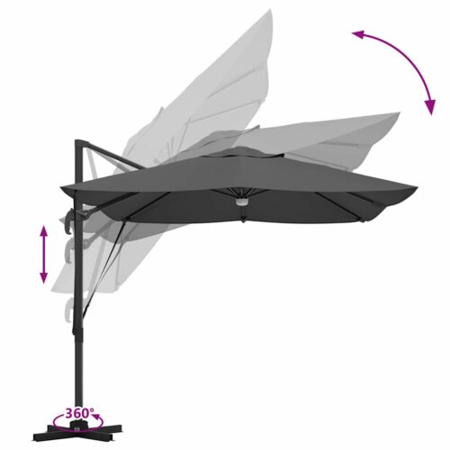 Cantilever Roma Parasol Anthracite Black 352x251x265cm - Image 12