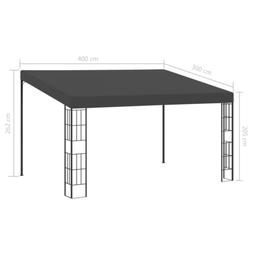 Wall-Mounted Outdoor Gazebo Event Party Wedding Garden Tent Anthracite 3x4m - Image 5