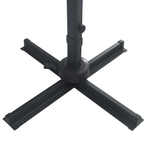 Garden Umbrella Outdoor Patio Beach Cantilever Parasol with LED Lights Aluminium Pole 400x300cm Anthracite - Image 8