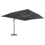 Garden Umbrella Outdoor Patio Beach Cantilever Parasol with Aluminium Pole 400x300cm Anthracite