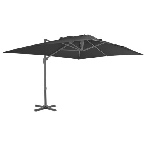 Garden Umbrella Outdoor Patio Beach Cantilever Parasol with Aluminium Pole 400x300cm Anthracite - Image 2