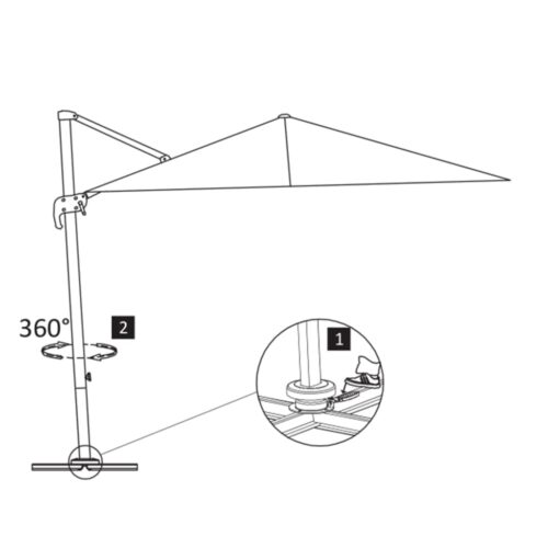 Garden Umbrella Outdoor Patio Beach Cantilever Parasol with Aluminium Pole 400x300cm Sand - Image 8