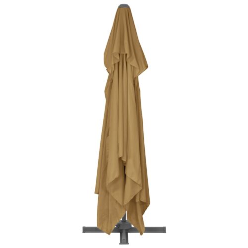 Garden Umbrella Outdoor Patio Beach Cantilever Parasol with Portable Base Taupe - Image 5