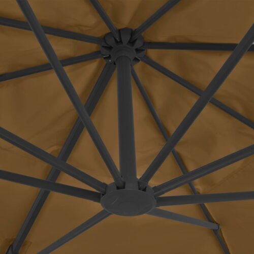 Garden Umbrella Outdoor Patio Beach Cantilever Parasol with Portable Base Taupe - Image 6