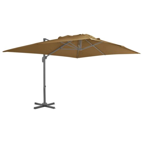 Garden Umbrella Outdoor Patio Beach Cantilever Parasol with Portable Base Taupe - Image 13