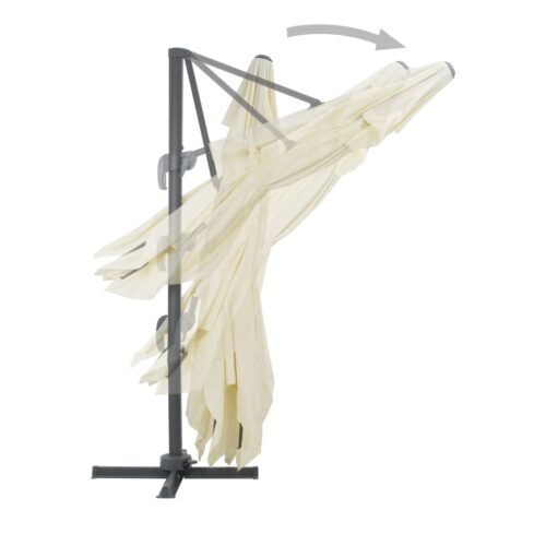 Garden Umbrella Outdoor Patio Beach Cantilever Parasol with Portable Base Sand - Image 6
