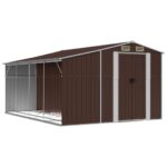 Garden Shed Brown 277x365.5x179cm Galvanised Steel
