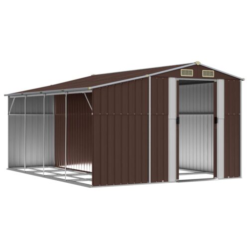Garden Shed Brown 277x365.5x179cm Galvanised Steel - Image 3