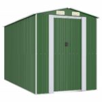 Garden Shed Green 192x357x223cm Galvanised Steel