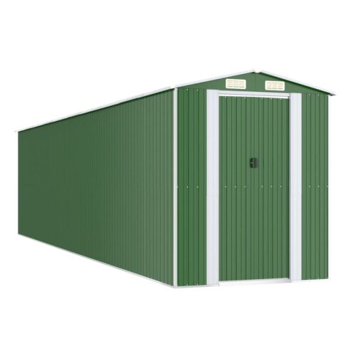 Garden Shed Green 192x855x223cm Galvanised Steel