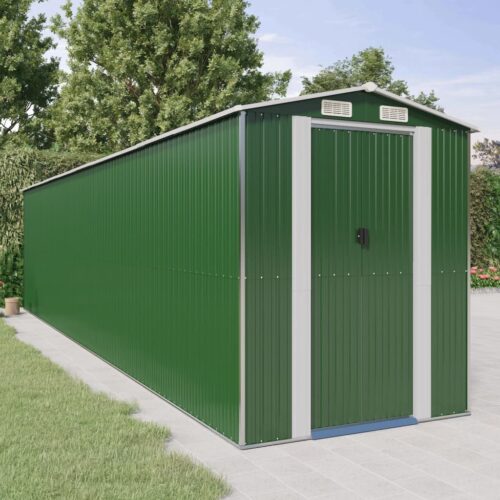 Garden Shed Green 192x855x223cm Galvanised Steel - Image 2