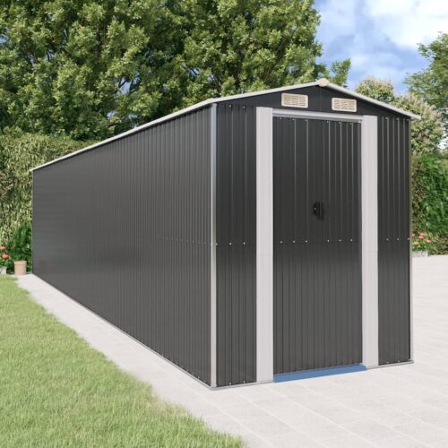 Garden Shed Anthracite 192x855x223cm Galvanised Steel - Image 2