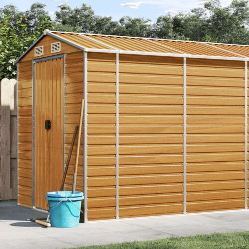 Garden Shed Light Brown 191x980x198cm Galvanised Steel - Image 2
