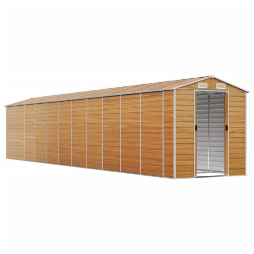 Garden Shed Light Brown 191x980x198cm Galvanised Steel - Image 3