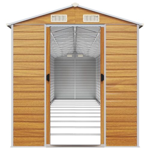 Garden Shed Light Brown 191x980x198cm Galvanised Steel - Image 5