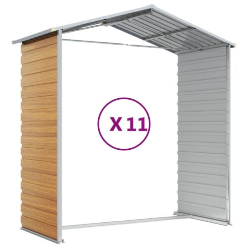 Garden Shed Light Brown 191x980x198cm Galvanised Steel - Image 9