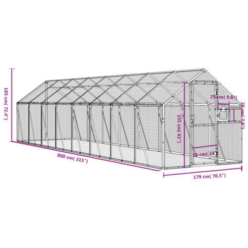 Aviary Anthracite 1.79x8x1.85mAluminium - Image 7