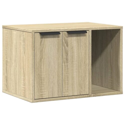 Cat Litter Box Enclosure Sonoma Oak 60x40x40cm Engineered Wood - Image 2