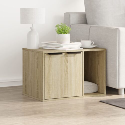 Cat Litter Box Enclosure Sonoma Oak 60x40x40cm Engineered Wood - Image 3
