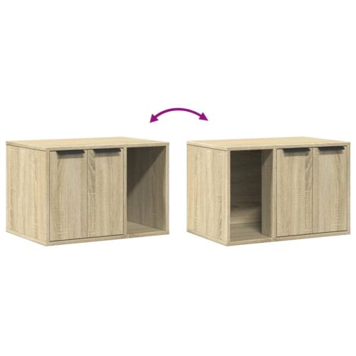 Cat Litter Box Enclosure Sonoma Oak 60x40x40cm Engineered Wood - Image 8