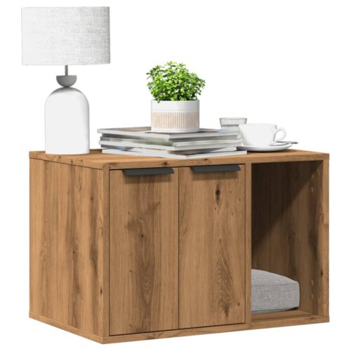 Cat Litter Box Enclosure Artisian Oak 60x40x40cm Engineered Wood