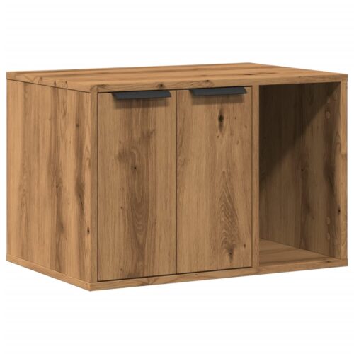 Cat Litter Box Enclosure Artisian Oak 60x40x40cm Engineered Wood - Image 2