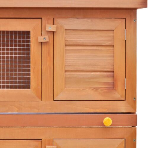 Outdoor Rabbit Hutch Small Pet Cage 4 Door Wood - Image 4