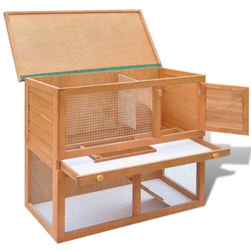 Outdoor Rabbit Hutch Small Pet Cage 1 Door Wood - Image 5
