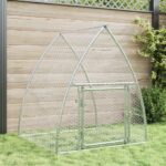 Rabbit Hutch Silver 100x105x120cm Galvanised Steel