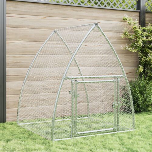 Rabbit Hutch Silver 100x105x120cm Galvanised Steel