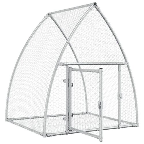 Rabbit Hutch Silver 100x105x120cm Galvanised Steel - Image 4