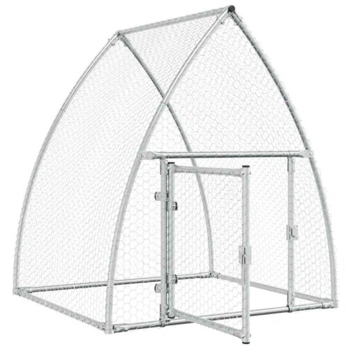 Chicken Cage Silver 100x105x120cm Galvanised Steel - Image 4