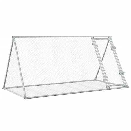 Rabbit Hutch Silver 200x105x91cm Galvanised Steel - Image 2