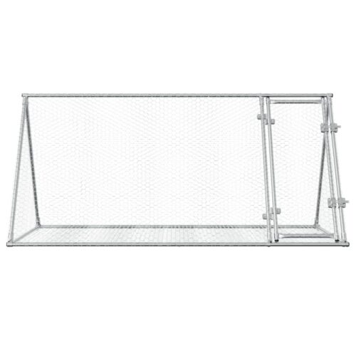 Rabbit Hutch Silver 200x105x91cm Galvanised Steel - Image 5