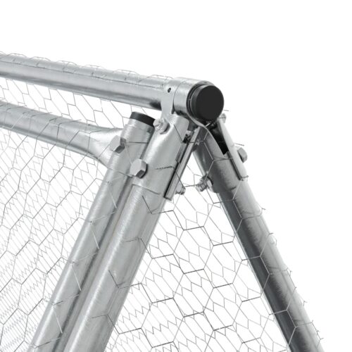 Rabbit Hutch Silver 200x105x91cm Galvanised Steel - Image 8