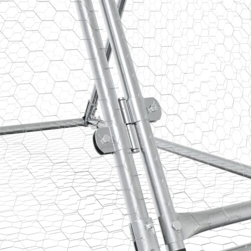 Rabbit Hutch Silver 200x105x91cm Galvanised Steel - Image 9