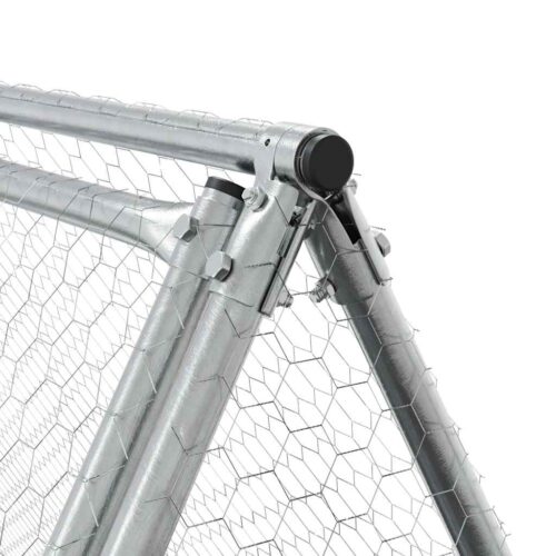 Chicken Cage Silver 200x105x91cm Galvanised Steel - Image 8