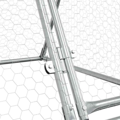 Chicken Cage Silver 200x105x91cm Galvanised Steel - Image 9