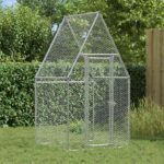 Chicken Cage Silver 100x100x190cm Galvanised Steel