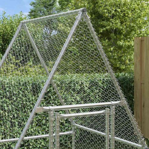 Chicken Cage Silver 100x100x190cm Galvanised Steel - Image 3