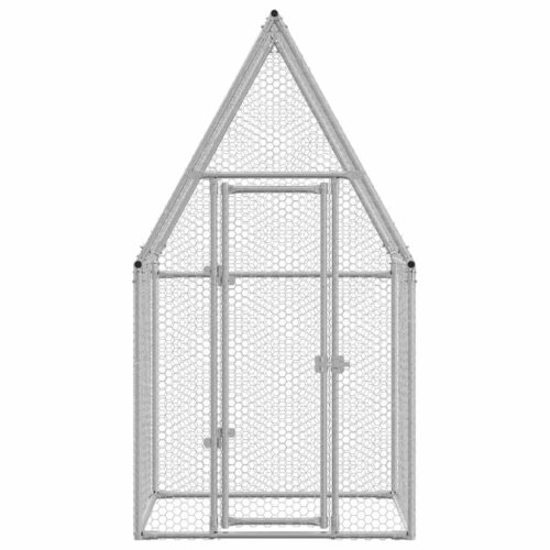 Chicken Cage Silver 100x100x190cm Galvanised Steel - Image 4